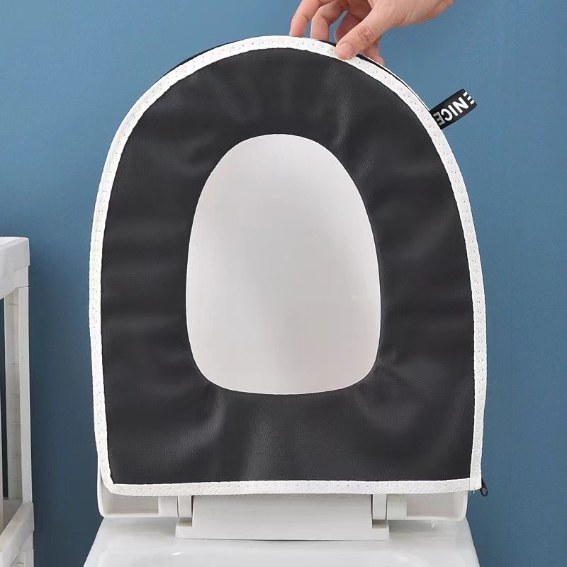 加大款拉链马桶垫绣花提手大内径家用坐便套加厚秋冬厕所垫马桶圈0358详情5