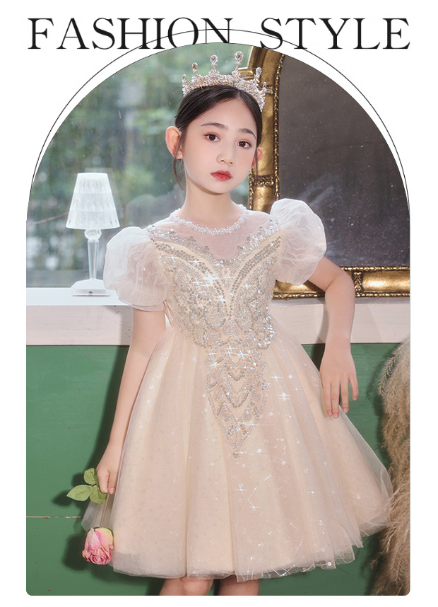 女童礼服轻奢小众高端洋气儿童钢琴走秀表演服女孩生日主持蓬蓬裙详情10