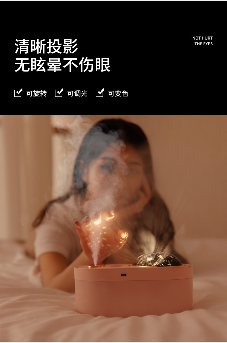 Dual spray projection humidifier USB charging household air humidifier mini car desk small humidifier pic 5
