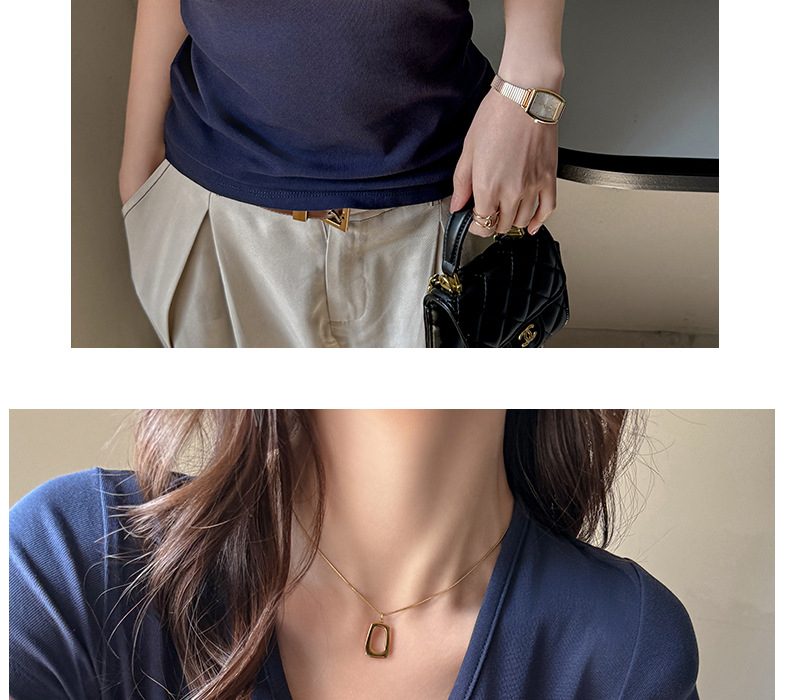 纯欲风深U领正肩短袖t恤女式夏季修身显瘦韩系内搭打底衫纯棉上衣详情23