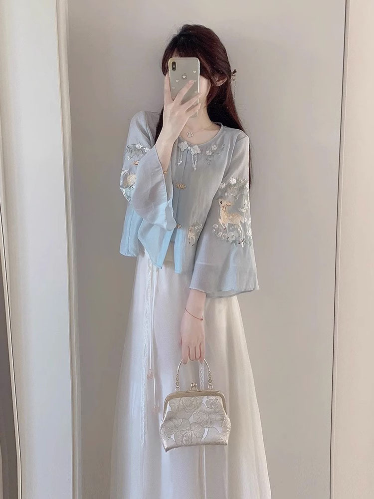 新中式国风马面裙套装女夏季2024新款唐装中国风女装改良汉服成人详情21