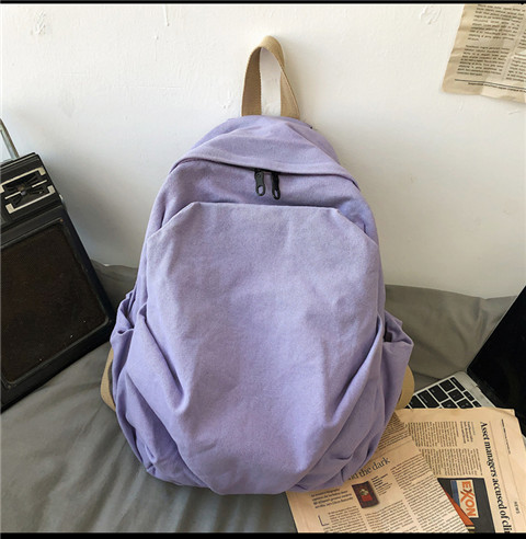 书包女ins风复古森系帆布双肩包日系原宿高中大学生简约百搭背包详情44