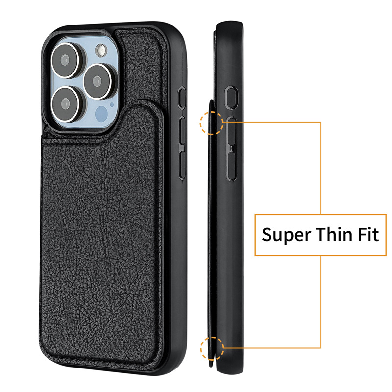 适用iphone16pro保护套苹果15手机壳磁吸magsafe翻盖插卡手机皮套详情5