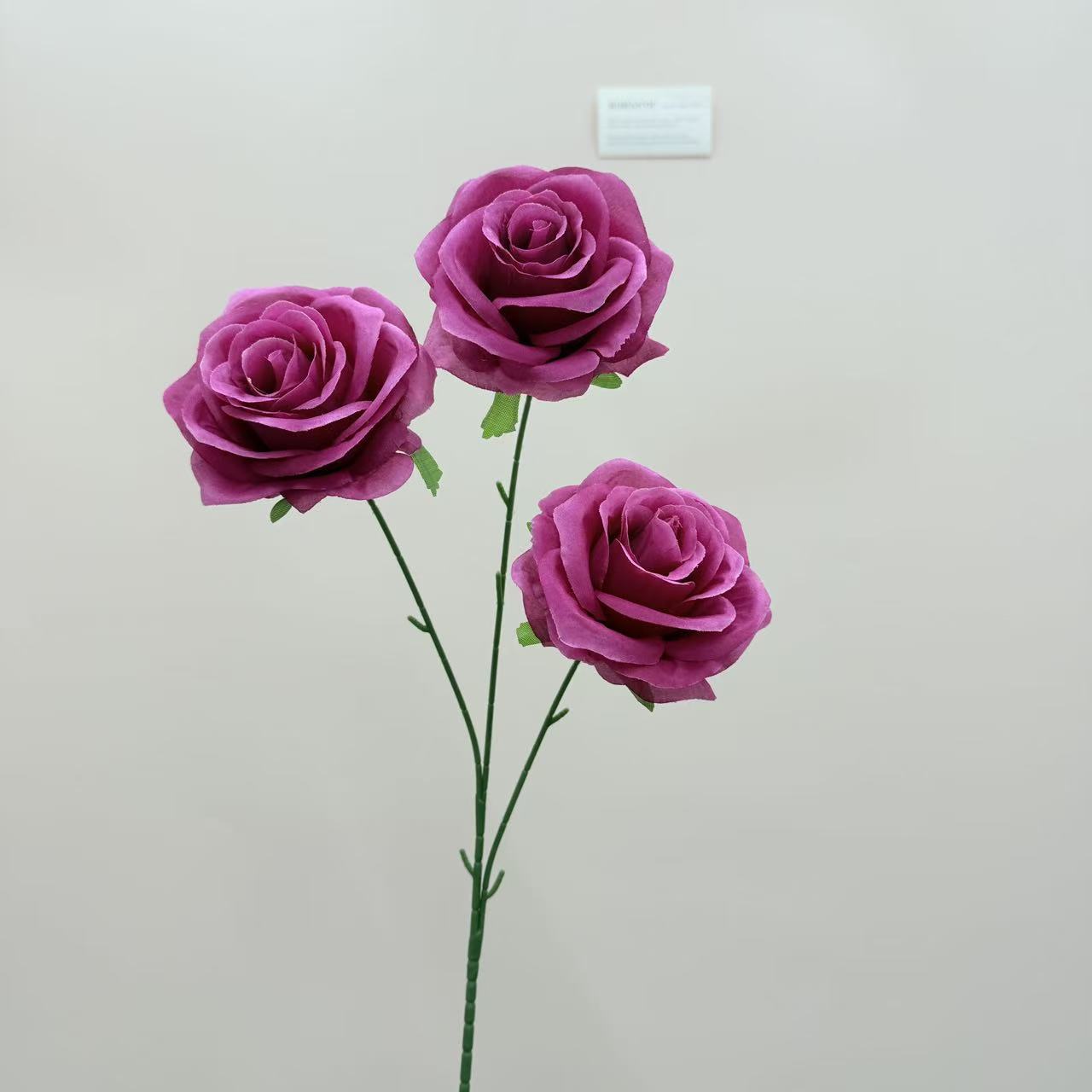 仿真花3头玫瑰花钻石玫婚庆用花仿真玫瑰花假花婚庆地排花艺装饰详情24