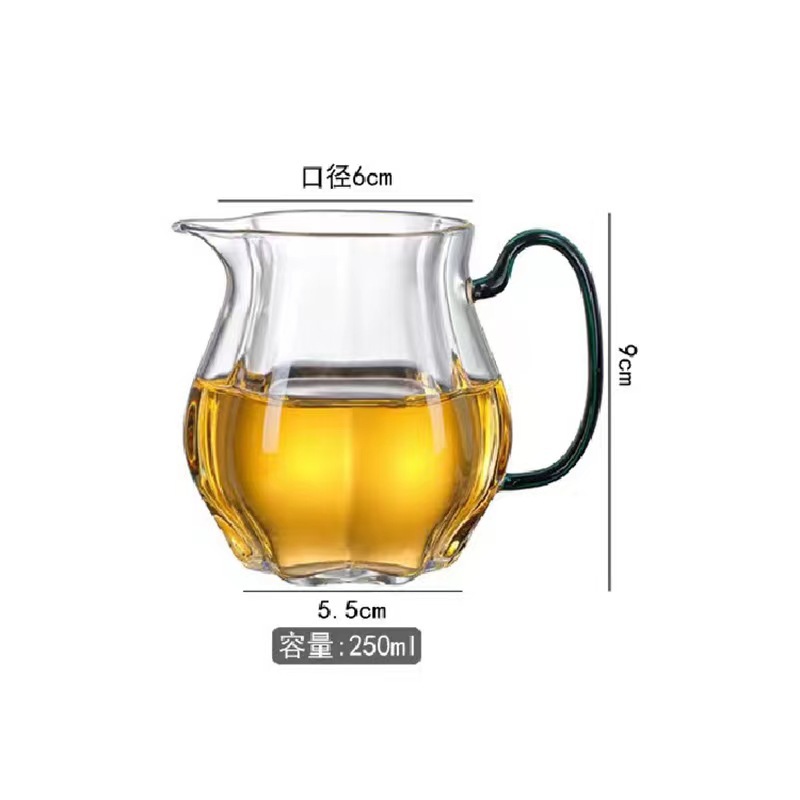 日式瓜棱公道杯高硼硅玻璃杯高端公杯分茶器泡茶功夫茶具茶海茶杯详情6