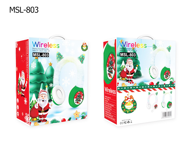 跨境新款MSL-803頭戴式無線藍(lán)牙耳機 創(chuàng)意圣誕毛絨設(shè)計 重低音效果 長續(xù)航耐用 藍(lán)牙音樂耳機詳情10