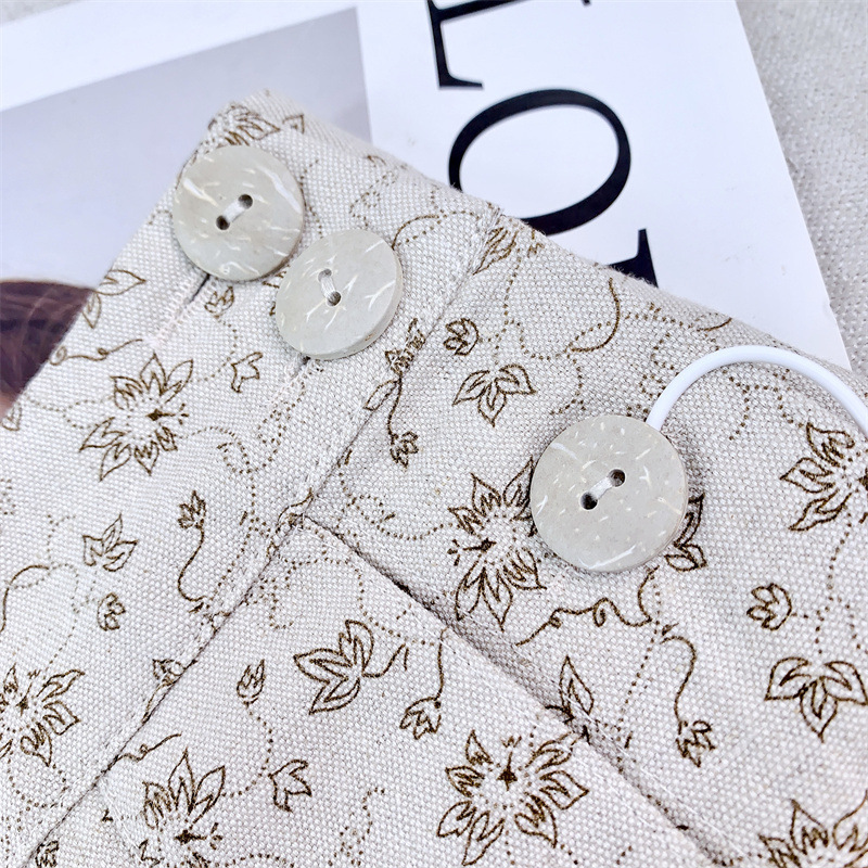 In-stock 0wis raindrop linen and floral patterned French raindrop linen printed floral casual trousers, slimming and versatile pic 30