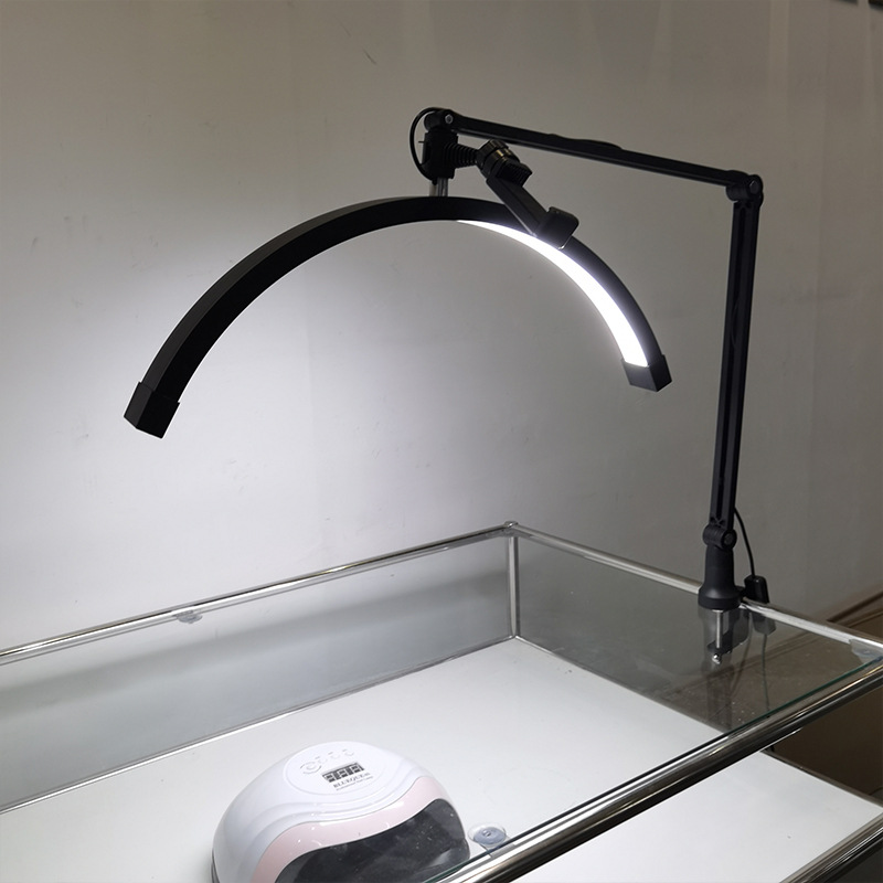 长臂美甲灯 美容院冷光纹绣灯桌面补光纹眉u型弧形 美容立式灯详情3