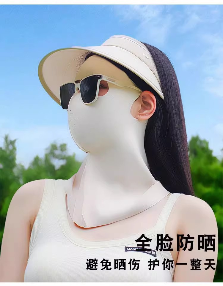2025新冰丝防晒口罩只漏眼睛女防紫外线脸基尼防晒面罩全脸护后脖详情17