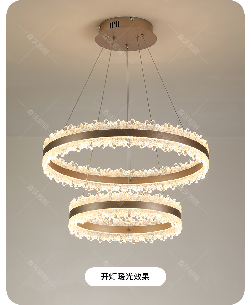 全光谱客厅吊灯意式轻奢圆环led大厅主灯设计师样板房卧室餐厅灯详情17