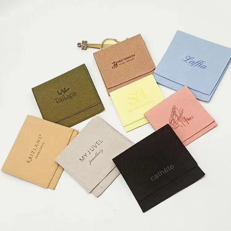 Leather envelope bags, flip-top snap bags, velvet bags, jewelry bags, fabric bags with logo printing, customized packaging bags pic 8