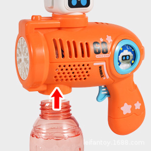 Cross-border 32-hole space alien bubble machine, hand-held electric self-priming rotating light music bubble gun pic 3