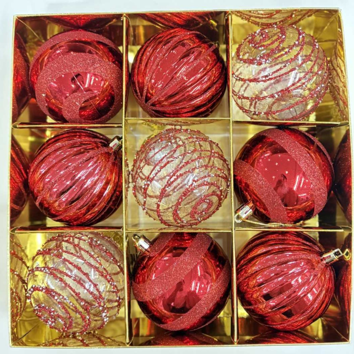 Cross border 8CM bola de navidad caja de regalo set decoraciones navideñas árbol de navidad bola de galvanoplastia de forma especial bola pintada colgante pic 5