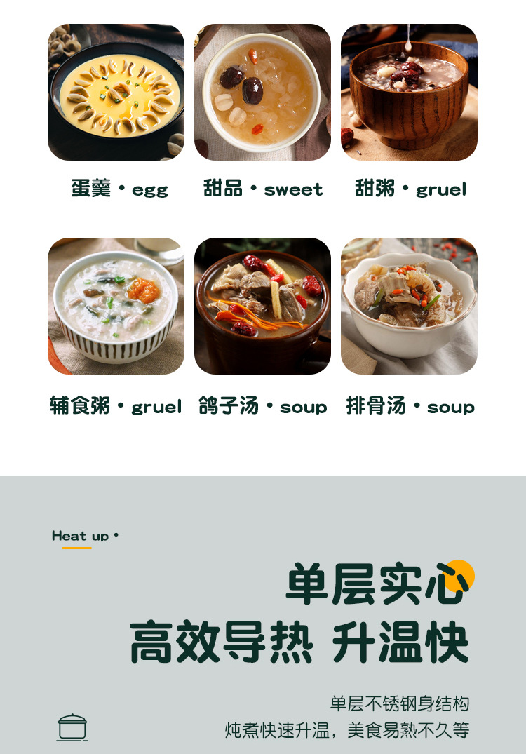 304 stainless steel steamed egg bowl, water steamer cup, thickened stainless steel single-layer bowl, steamed egg custard steamer cup, baby complementary food bowl pic 6