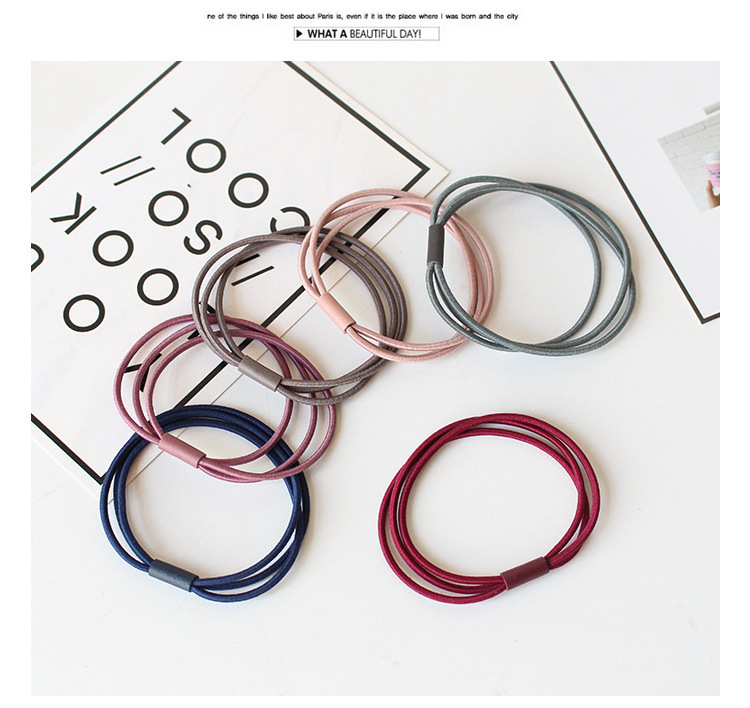 高弹力皮筋发圈 黑色三合一连接头绳扎头发女发饰厂家直销详情110