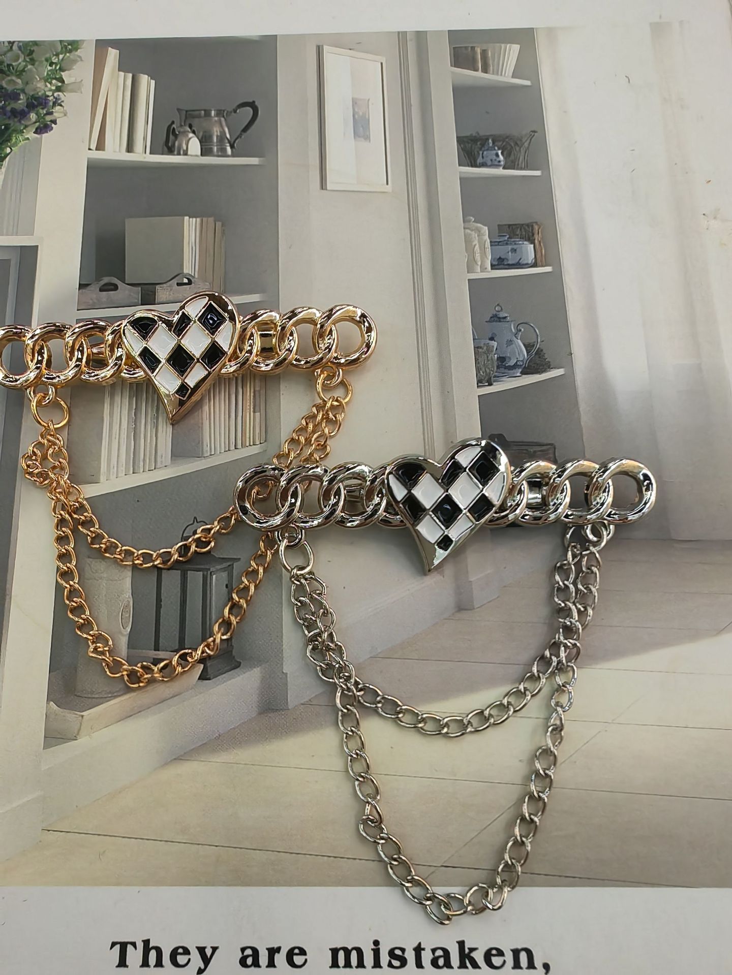 大牌风双环爱心小香风胸针2023新款潮时尚防走光高级感精致别针详情1