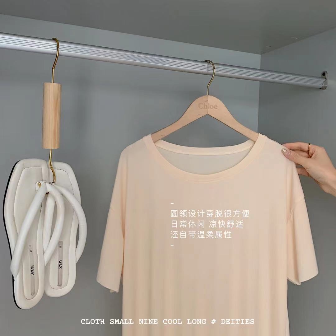 冰丝凉凉裙子2023夏季新款时尚女装睡裙气质连衣裙宽松学生中长裙详情7