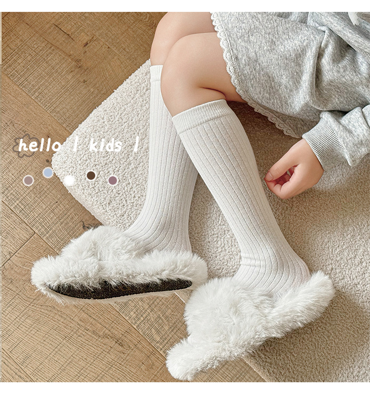 新款秋冬女童小腿袜无骨中筒袜精梳棉春秋儿童袜子长筒袜韩版纯色详情13