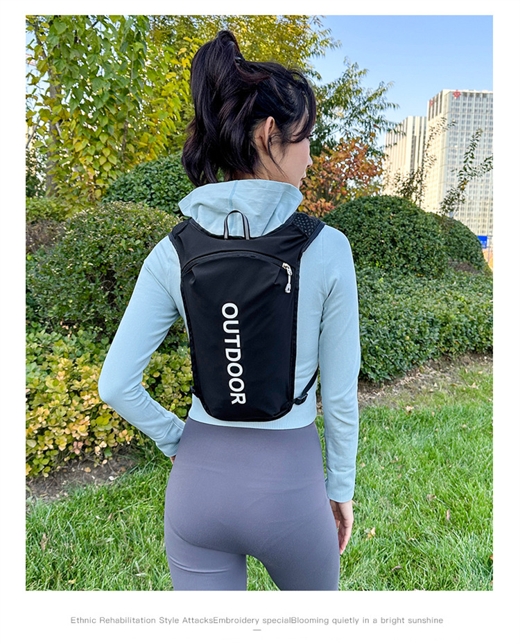 新款多功能尼龙跑步背包 安全反光运动背包水袋背包 骑行包详情19