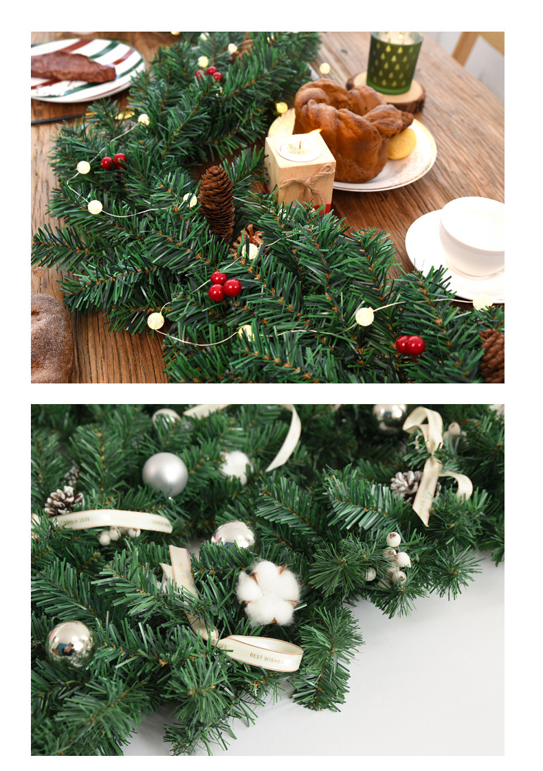 2.7米圣诞藤条加密带松果圣诞节装饰品扶手栏杆圣诞装饰藤条现货详情9