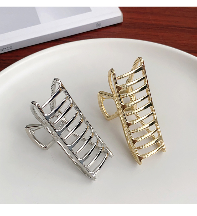 跨境简约金属发夹洗澡顶夹中号合金抓夹几何半圆韩版鲨鱼夹女发饰详情10