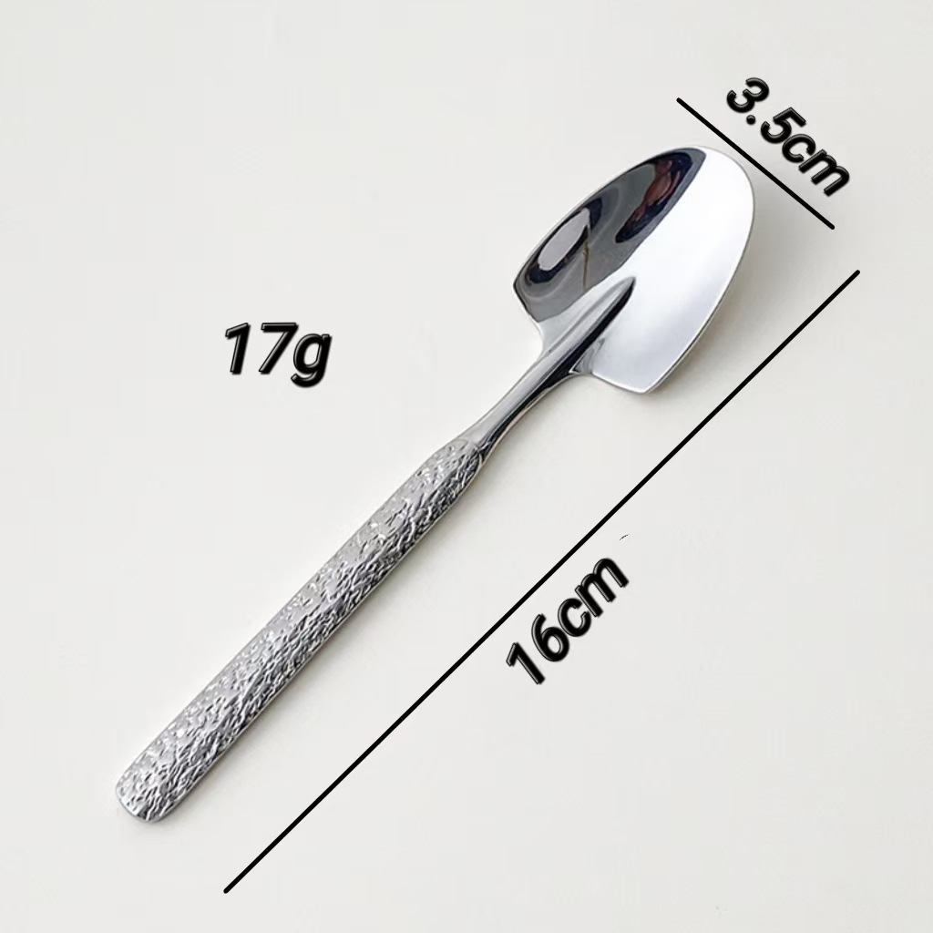 新款铁锹勺子不锈钢跨境爆款升级西瓜勺锤纹雪糕勺沙冰尖勺高颜值详情5