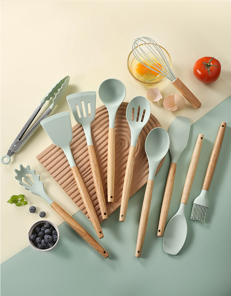烹饪硅胶厨具套装轻木柄12件套不粘锅铲勺套装硅胶11件套现货批发02362详情15