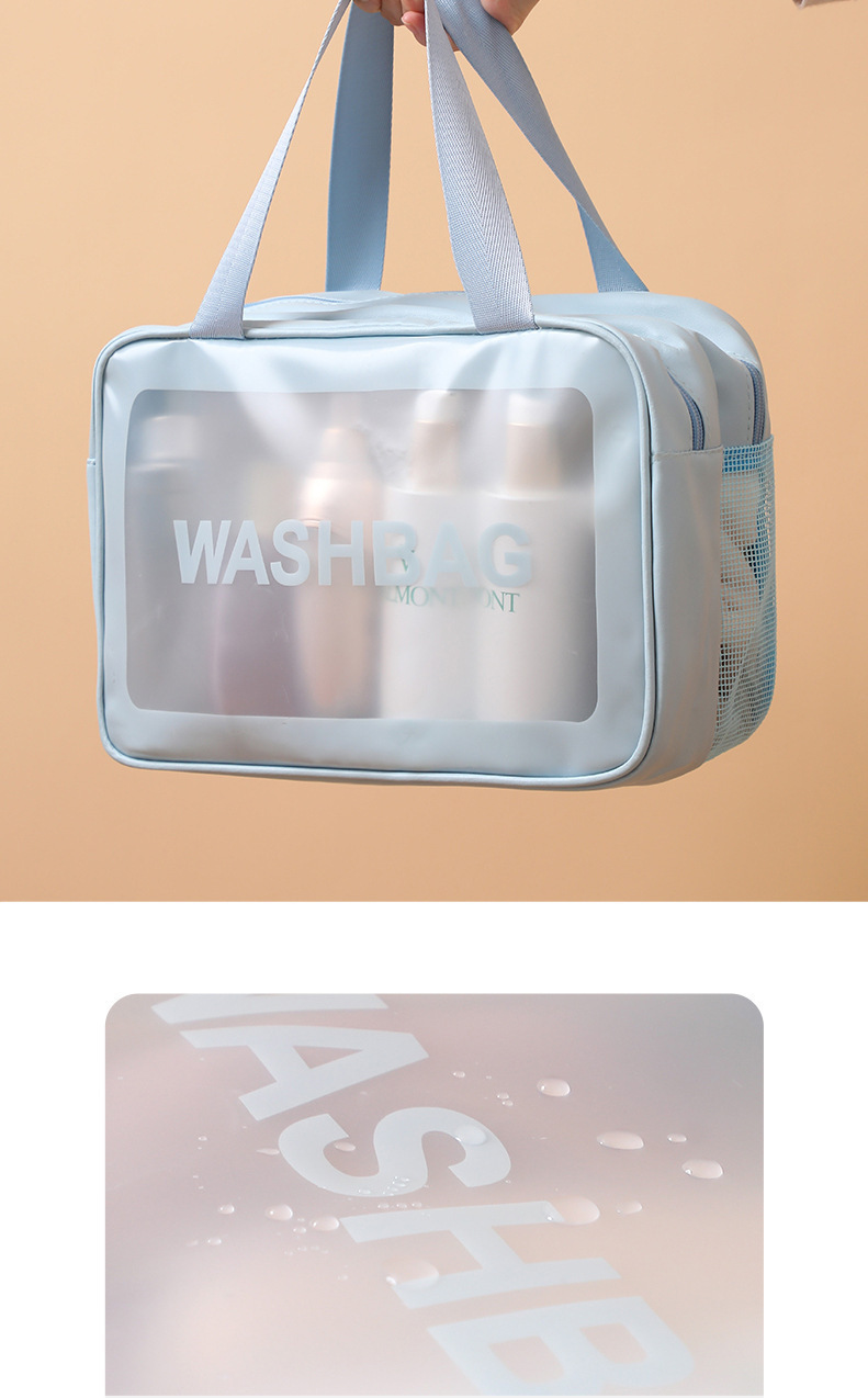 干湿分离洗漱包手提大容量防水游泳洗澡收纳包出差旅行便携化妆包详情5