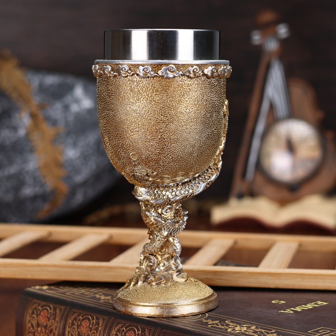 European and American foreign trade inventory, Chinese dragon red wine glasses, personalized cocktail glasses, stainless steel water cups, high appearance level pic 7