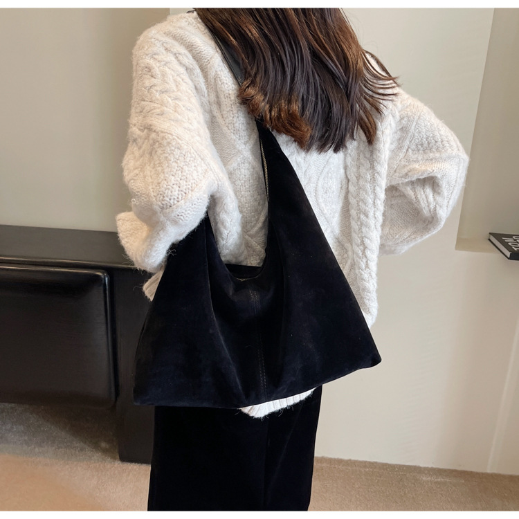 Retro matte tote bag, autumn and winter bag, commuter underarm bag, large-capacity single-shoulder tote bag, simple single-shoulder bag for women pic 45