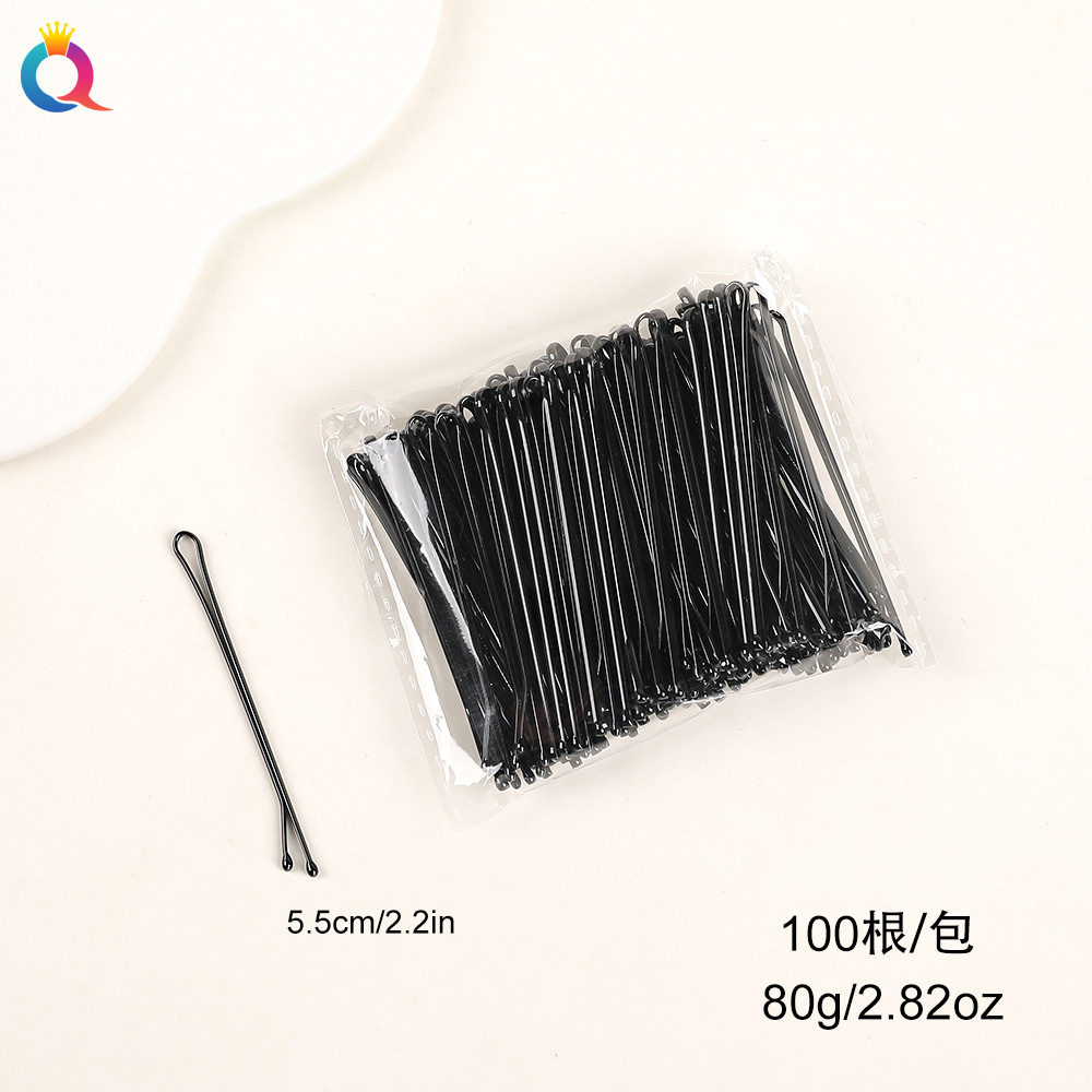 Wholesale of Qiyue Classic black straight clips, durable lacquered hair clips, braided hair clips, broken hair bangs clips and side clips pic 66