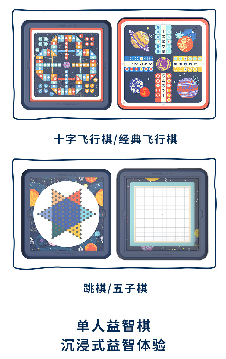 加工定制桌面游戏儿童36合一多功能棋盘飞行棋数独棋亲子互动玩具详情7