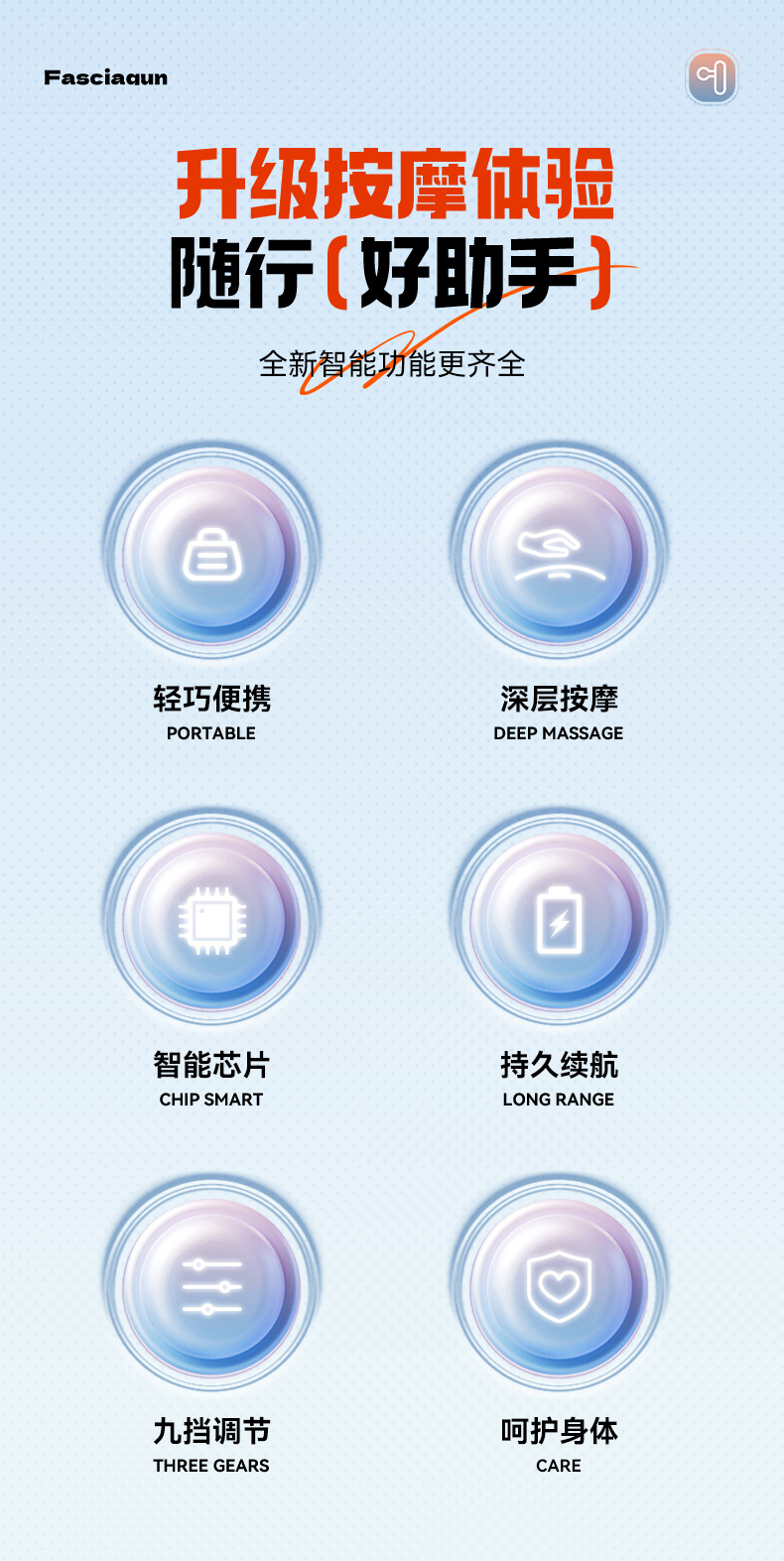 Cross-border elbow fascia gun, multi-functional muscle cervical massager, waist, back and leg relaxation electric massage gun pic 2