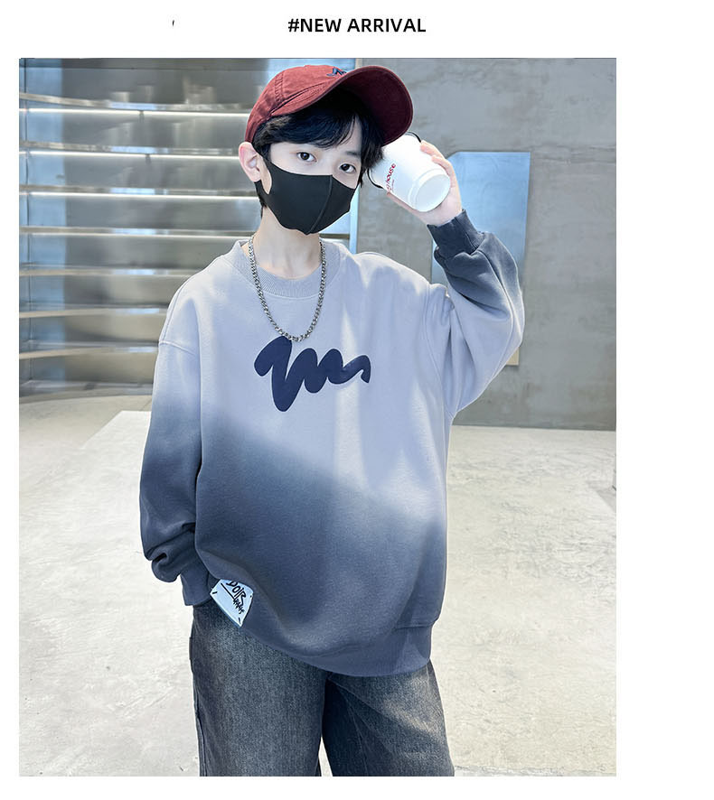 男童卫衣长袖秋装扎染新款字母印花学生帅气中大童春秋季上衣男孩详情7