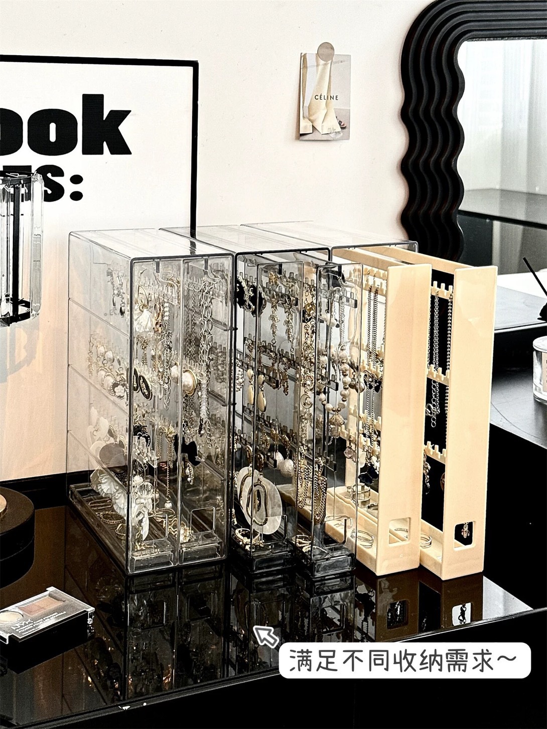 Transparent jewelry storage box, earrings, stud earrings, necklace bracelet display stand, acrylic dust-proof and anti-oxidation jewelry box pic 10