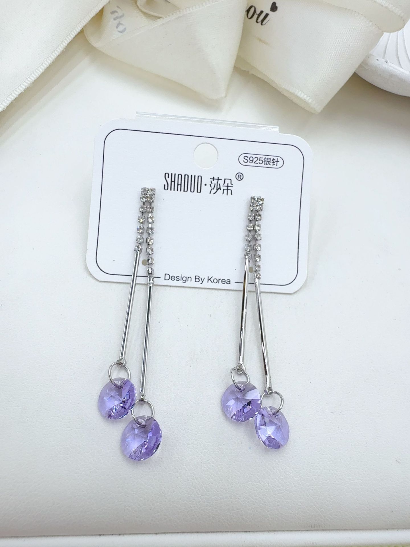 高级感气质流苏防过敏耳环女S925银长款显脸瘦冷淡风仙气森系耳饰详情2