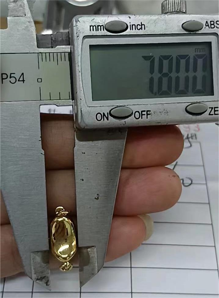 仿金保色金插片插棒扣项链连接扣diy铜元宝扣子扣头珍珠接头扣DIY详情14