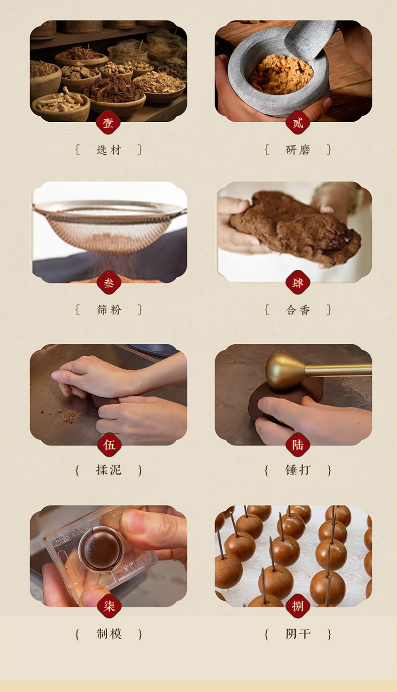 厂家直销合香珠串珠天然药材古法提炼药香散珠DIY佛珠蓝药师佛珠详情14