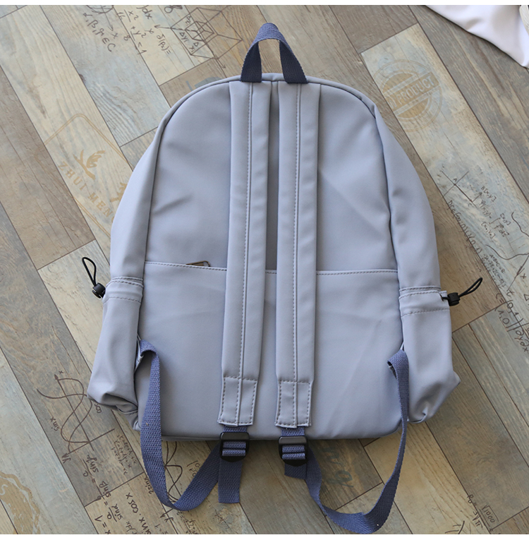 NR森系百搭纯色双肩包男书包女大学生韩版高中背包女双肩大小款详情12