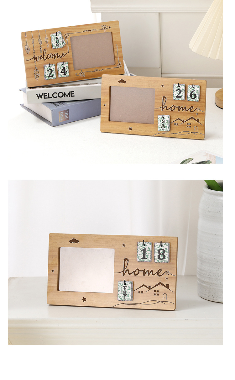 现货新款跨境家居装饰拍照纪念木制相框桌面立式摆件挂件照片墙详情6