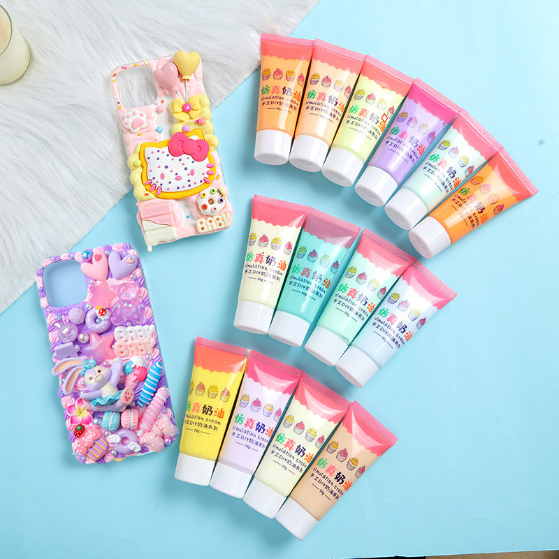 Wholesale of simulated cream glue, diy cream phone case materials, multiple colors, diy factory direct sales of accessories pic 5