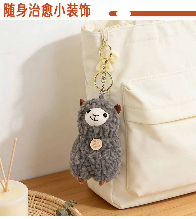 Cross-border alpaca wool keychain, schoolbag, ground promotion, practical small gift pendant, wedding throw small gift, high-end feel pic 8