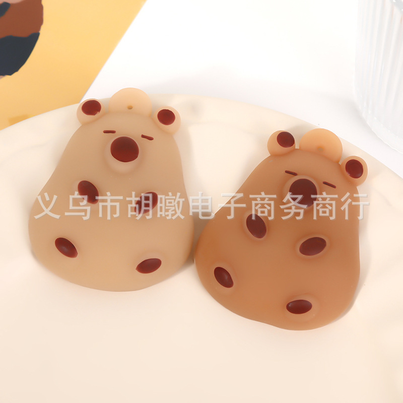 儿童卡皮水豚团子捏捏乐 TPR软胶可爱水豚君公仔减压玩具发泄玩具详情1