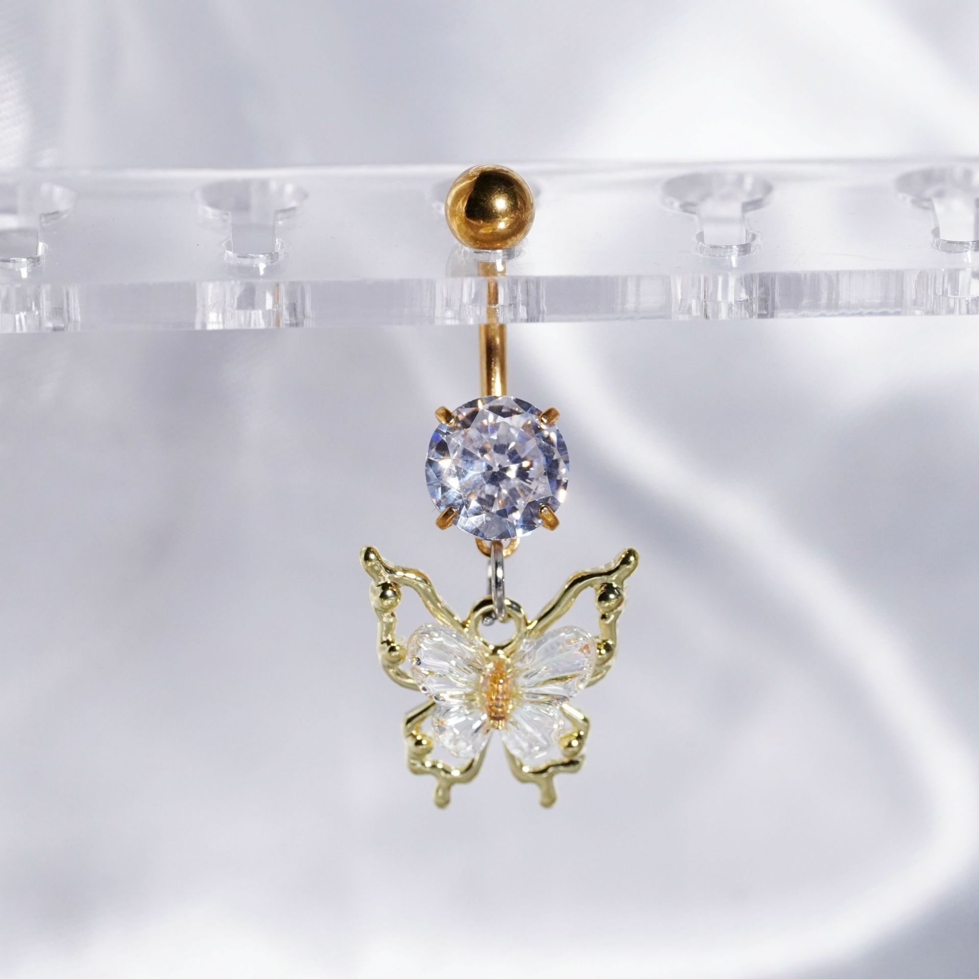 蝴蝶肚脐钉不锈钢肚脐环脐钉新款欧美跨境热销人体穿刺饰品ins风详情15