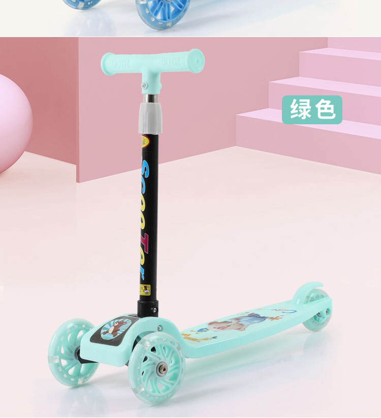 批发滑板车儿童 女宝宝2-3-6岁折叠款三轮男童单脚加宽轮骑滑滑溜详情19