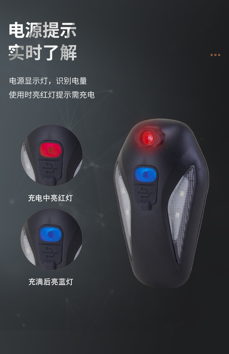 The new bicycle taillight LED warning light, charging outdoor cycling light, bicycle projection taillight pattern can be processed pic 11