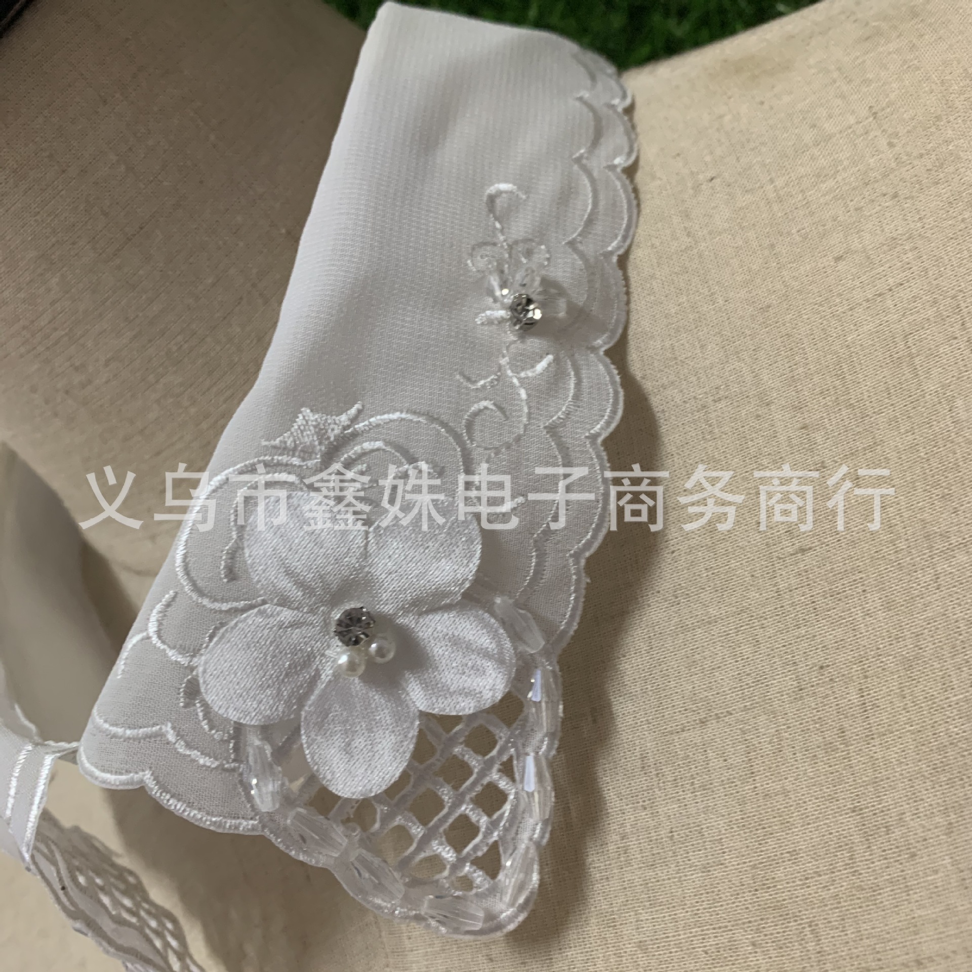 减龄娃娃领假领子女欧根纱绣花假衣领重工钉珠蕾丝领韩毛衣装饰领详情23