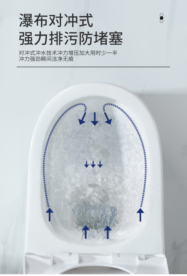 Large-diameter super vortex siphon integrated toilet, household bathroom, anti-odor, anti-splash, anti-freezing, silent water-saving ceramic toilet pic 6