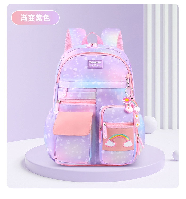 跨境schoolbag 冰箱开门小学生书包女超轻减负彩虹儿童双肩包批发详情17