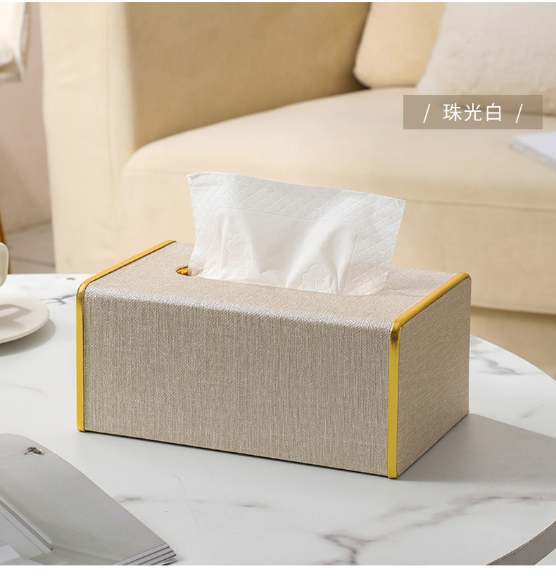 Light luxury paper tissue box, creative and simple living room, home, bedroom tissue box, high-end leather tissue box for hotels and restaurants pic 15